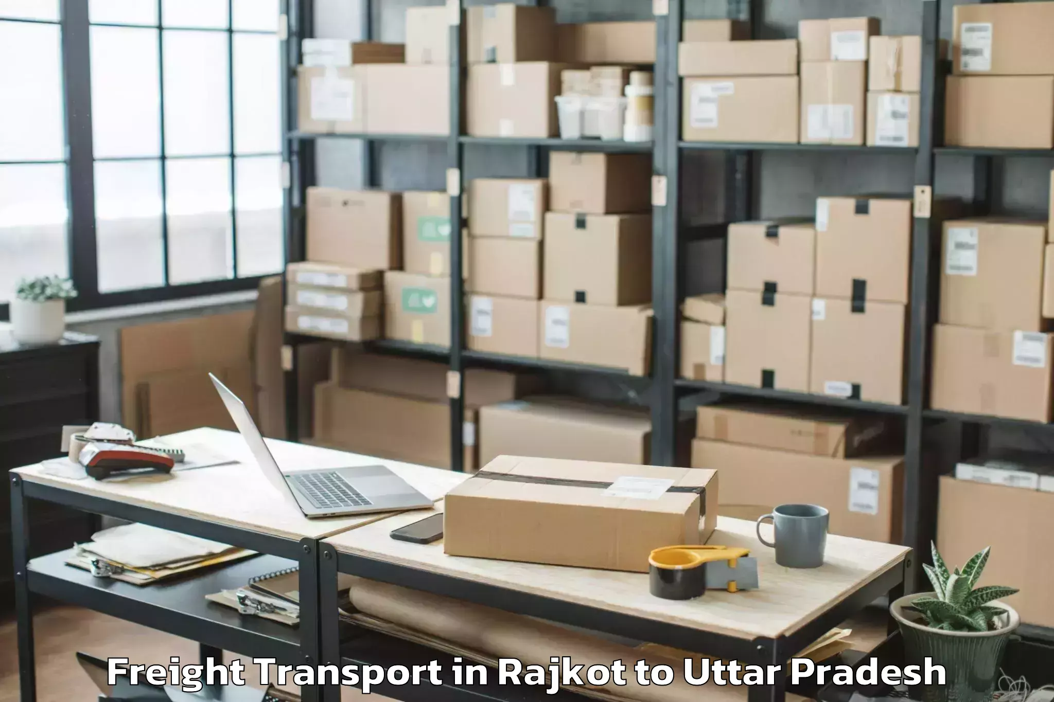 Leading Rajkot to Mahoba Freight Transport Provider